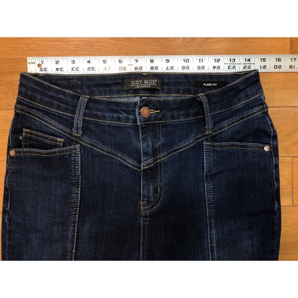 Judy Blue Flare Fit High Rise Blue Denim Jeans Size 11 - Picture 6 of 11